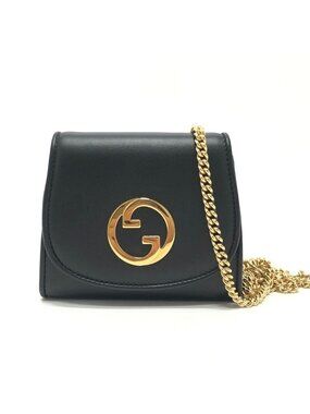 Gucci Shoulder Bag Blanc Di Leather Black